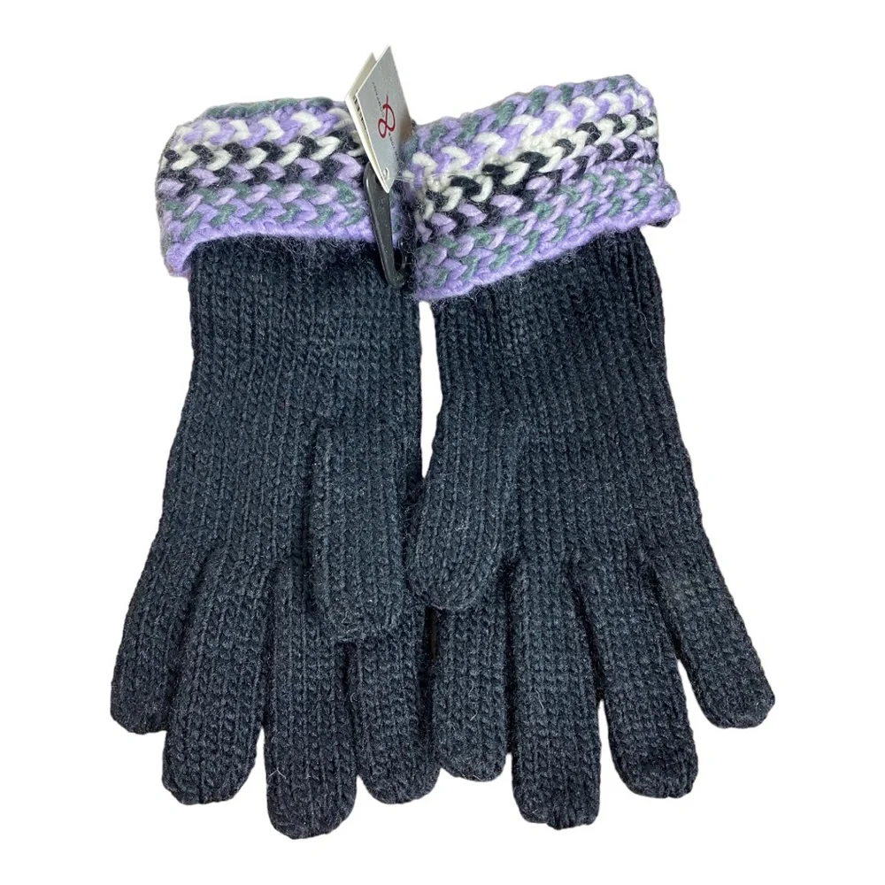 NY & Company Black Gloves with Crochet Details